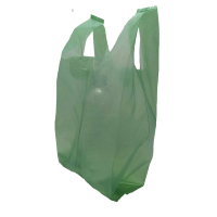 sacola plástica verde aberta
